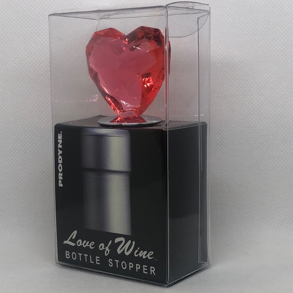 🩷 Prodyne Solid Crystal Pink Heart 🩷 Bottle Stopper For Wine Spirits🍷NIB 🩷 - Picture 2 of 4